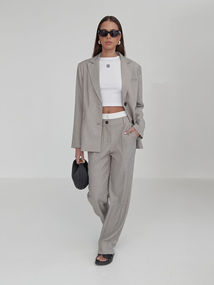 4th & Reckless Grey Oversized Taylor Tailored Blazer - Image 1 of 5