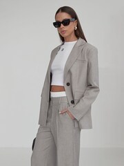 4th & Reckless Grey Oversized Taylor Tailored Blazer - Image 2 of 5