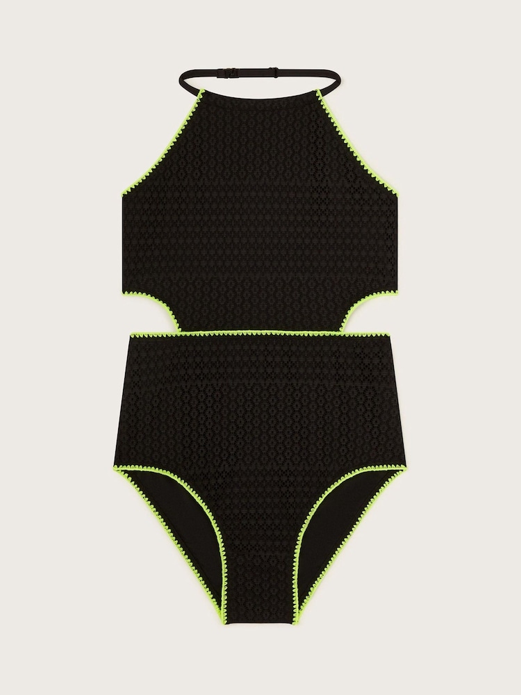 Monsoon Black Crochet Swimsuit - Image 1 of 3