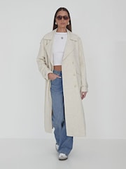 4th & Reckless Cream Tanya Linen Look Trench Coat - Image 1 of 1