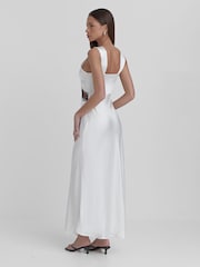 4th & Reckless White Kelsey Satin Lace Slip Dress - Image 5 of 5