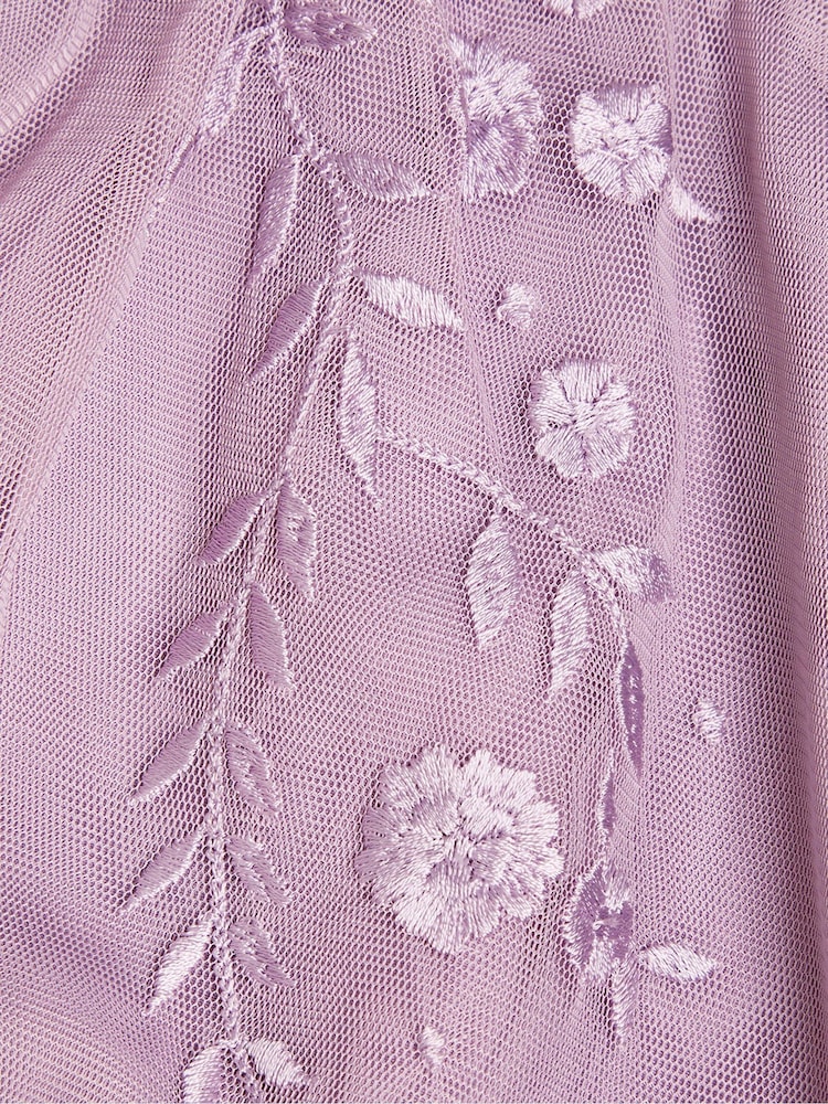 Monsoon Purple Baby Emilia Embroidered Dress - Image 1 of 1