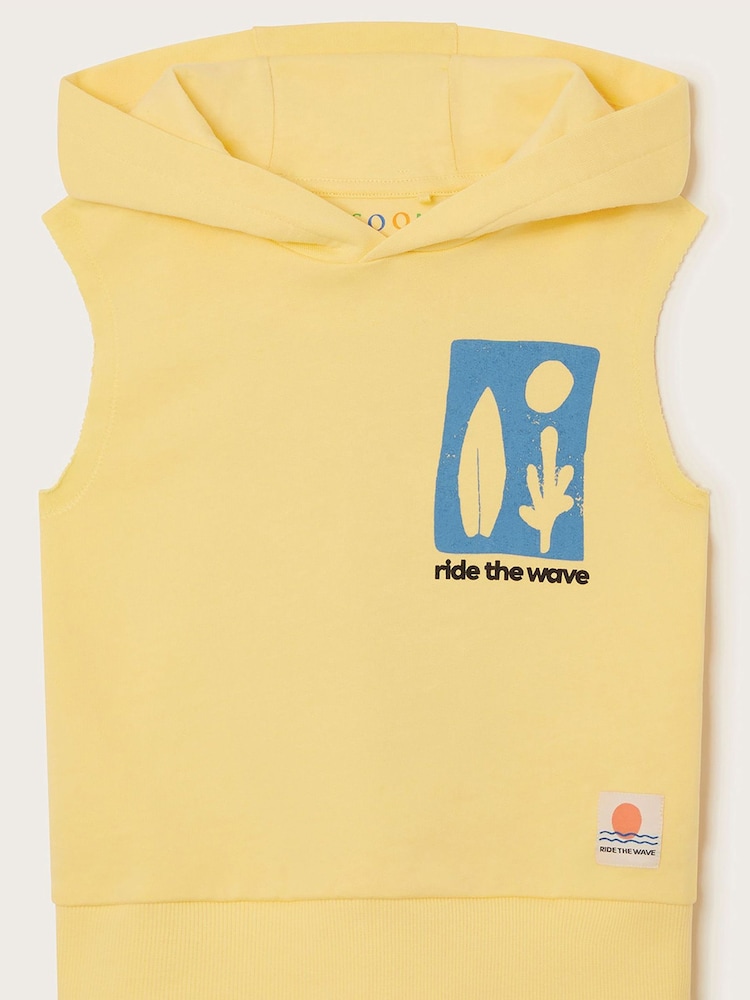 Monsoon Yellow Sleeveless 100% Cotton Hoodie - Image 2 of 4