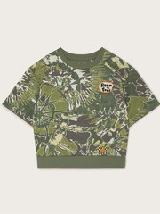 Monsoon Green Came Tie-Dye Short Sleeve Sweat Top - Image 1 of 3