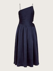 Monsoon Blue Satin Cut-Out Prom Dress - Image 1 of 3