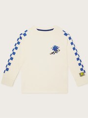 Monsoon Checkerboard Long Sleeve Skater 100% Cotton T-Shirt - Slika 1 iz 3