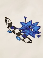 Monsoon Checkerboard Long Sleeve Skater 100% Cotton T-Shirt - Slika 3 iz 3