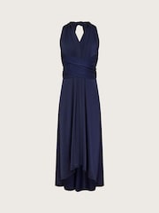Monsoon Blue Tia Twist Front Prom Dress - Image 1 of 3