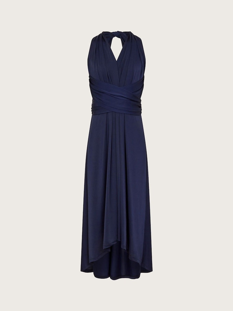 Monsoon Blue Tia Twist Front Prom Dress - Image 1 of 3