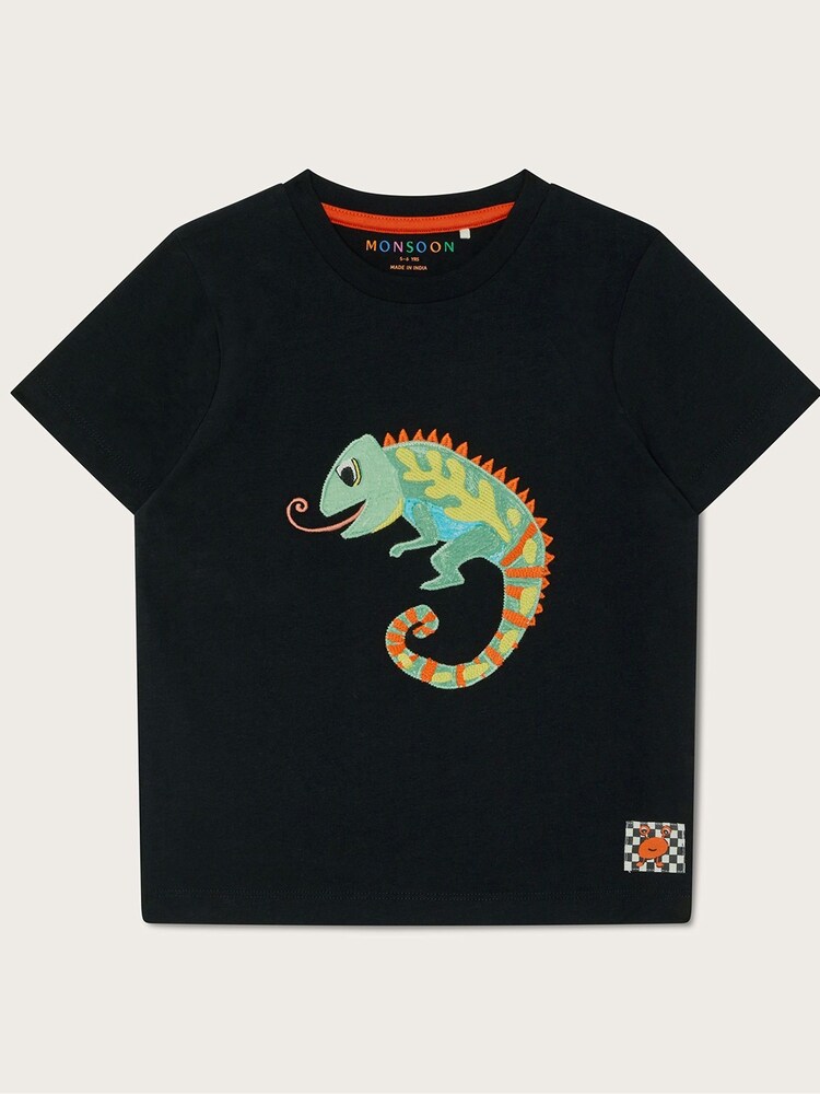 Monsoon Black Chameleon 100% Cotton T-Shirt - Image 1 of 3