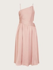 Monsoon Pink Satin Cut-Out Prom Dress - Image 1 of 3