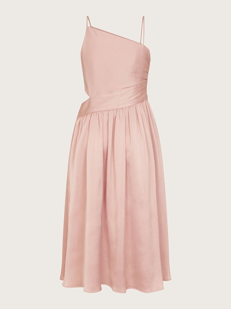 Monsoon Pink Satin Cut-Out Prom Dress - Image 2 of 3