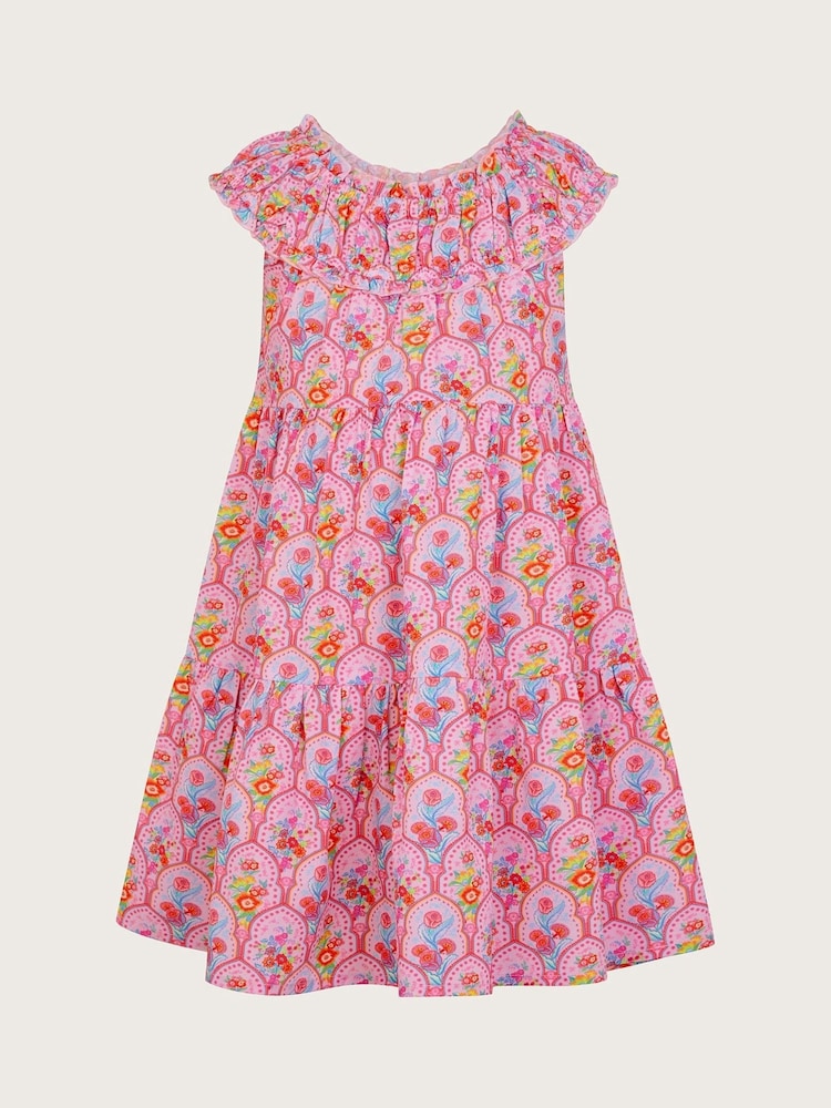 Monsoon Pink Floral Tile Beach Dress - Image 1 of 3 Monsoon Pink Floral Tile Beach Dress - Image 1 of 3