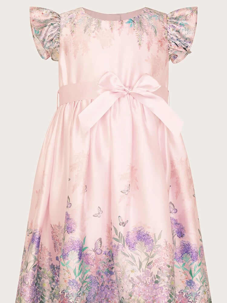 Monsoon Pink Baby Alium Satin Print Dress - Image 2 of 4