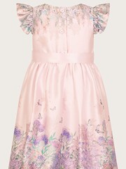Monsoon Pink Baby Alium Satin Print Dress - Image 3 of 4