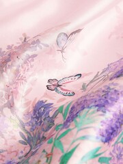 Monsoon Pink Baby Alium Satin Print Dress - Image 4 of 4