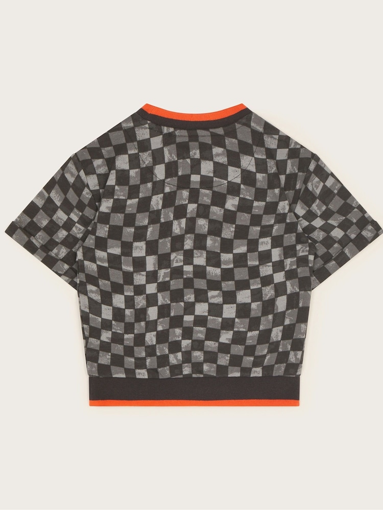 Monsoon Kurzärmeliges Sweatshirt mit Schachbrettmuster - Bild 2 von 3