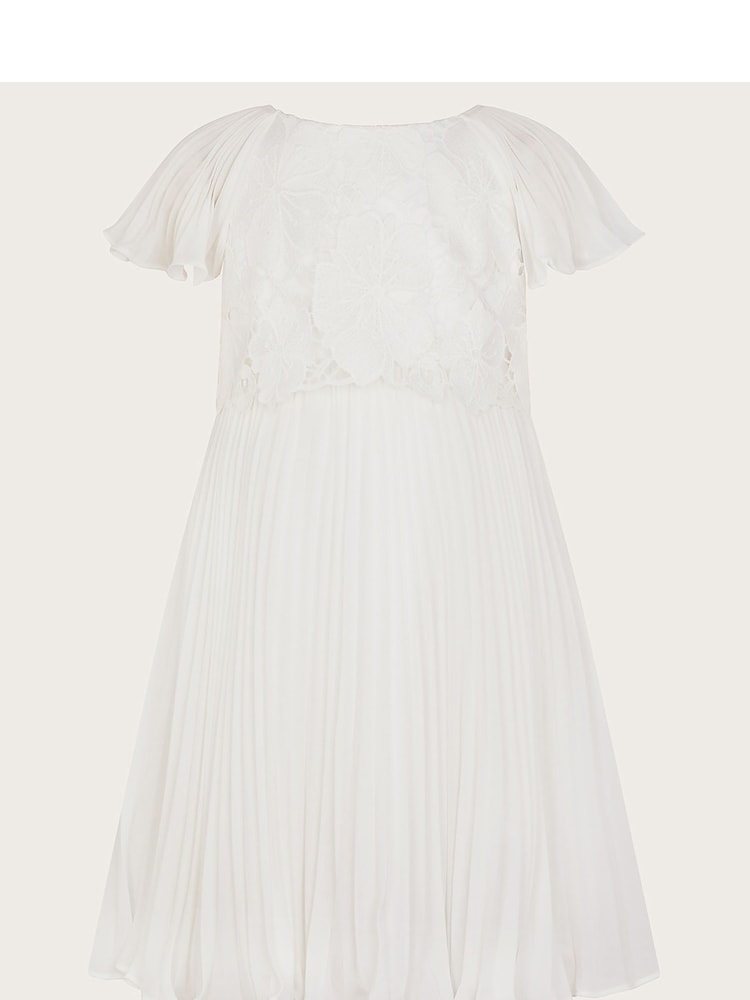 Monsoon Natural Otissa Lace Pleated Dress - Image 2 of 4
