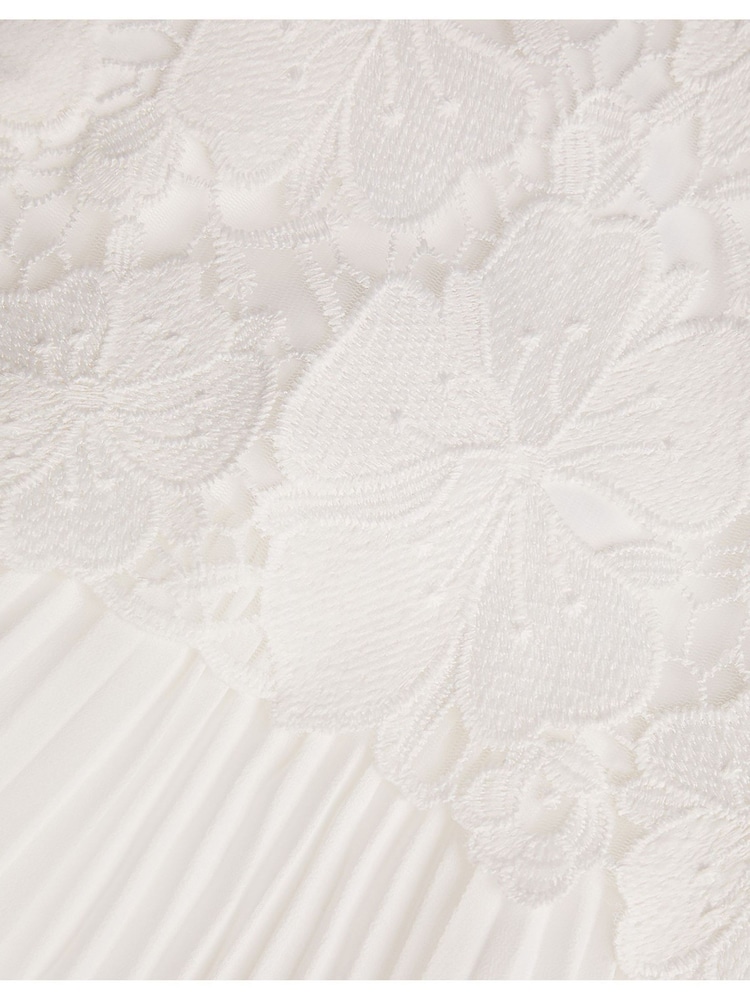 Monsoon Natural Otissa Lace Pleated Dress - Image 4 of 4