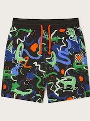 Monsoon Black 100% Cotton Skateboarding Crocodile Shorts - Image 1 of 3
