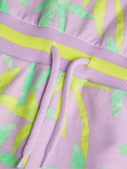 Monsoon Purple Palm Print 100% Cotton Playsuit - Image 3 of 4