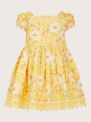 Monsoon Yellow Baby Broderie Dress - Image 1 of 3