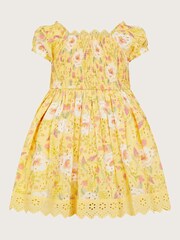 Monsoon Yellow Baby Broderie Dress - Image 2 of 3