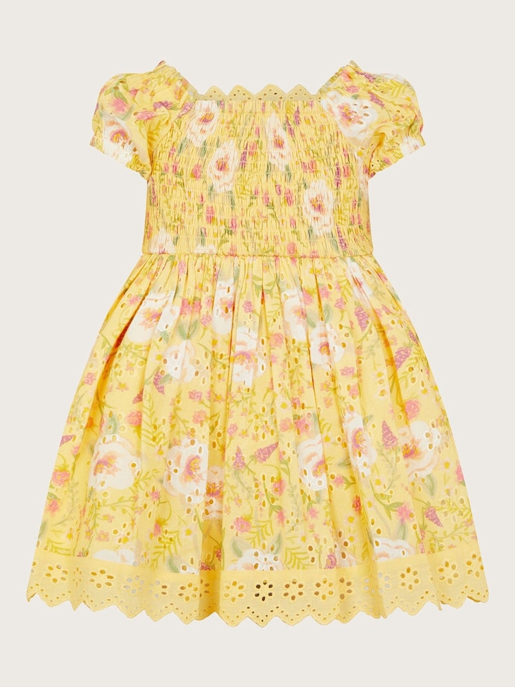 Monsoon Yellow Baby Broderie Dress - Image 2 of 3