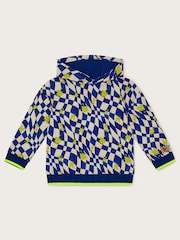 Monsoon Blue Checkerboard Monster Hoodie - Image 2 of 4
