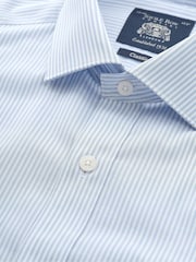 Savile Row Company Classic Fit prugasta pamučna poplin Formalne košulje sa jednom manžetnom - Slika 5 od 6