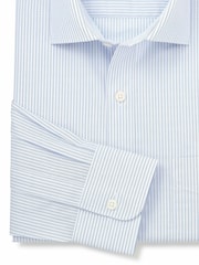 Savile Row Company Classic Fit prugasta pamučna poplin Formalne košulje sa jednom manžetnom - Slika 6 od 6