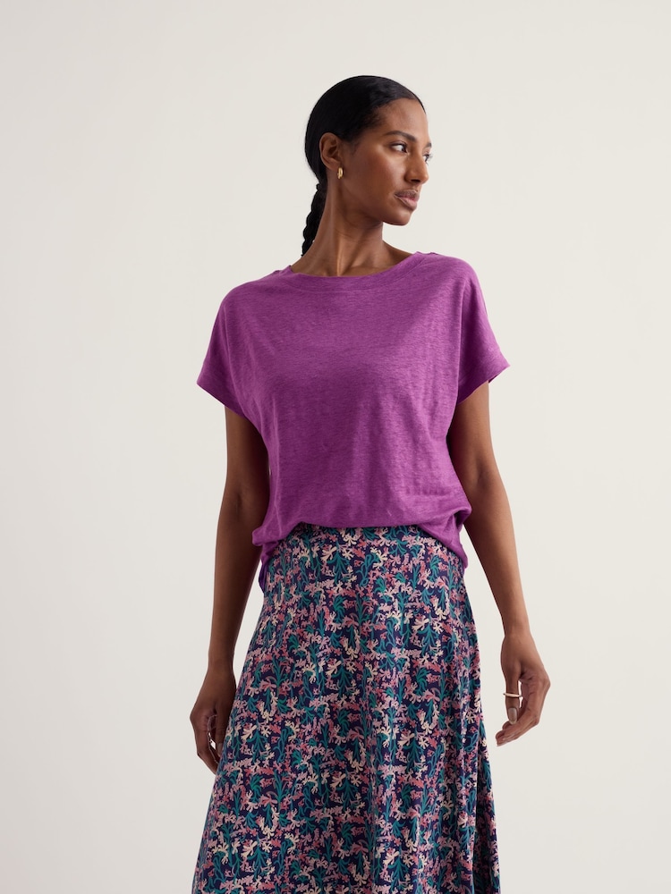 Seasalt Cornwall Purple Carn Cove T-Shirt - Image 2 of 5 Seasalt Cornwall Purple Carn Cove T-Shirt - Image 2 of 5