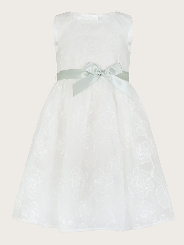 Monsoon White Lace Camelia Organza Rose Dress - Image 1 of 3