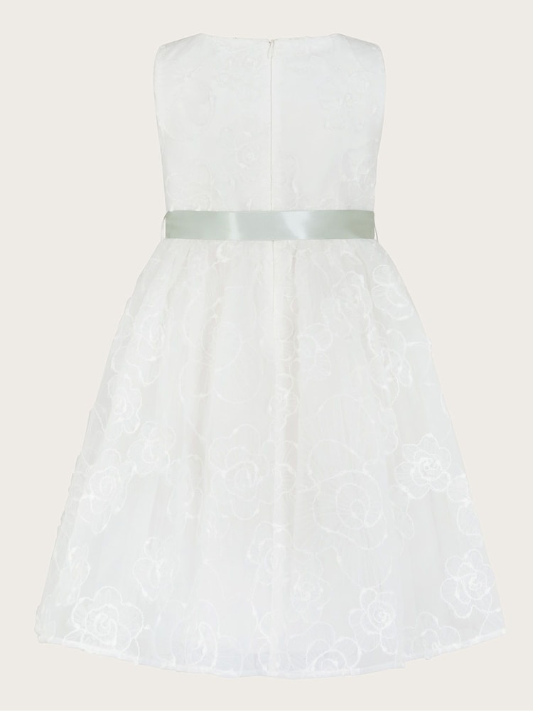 Monsoon White Lace Camelia Organza Rose Dress - Image 2 of 3