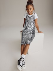 Silver Sequin Slip Dress and T-Shirt Set (3-16yrs) - Image 1 of 8