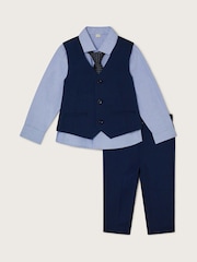 Monsoon Blue Adam 4 Piece Suit with Tie - Image 1 of 3