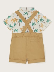 Monsoon Green 100% Cotton Newborn Jungle Shirt and Dungarees Set - Image 2 of 3