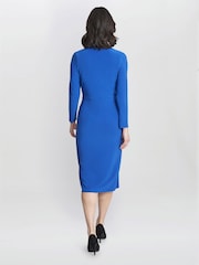 Gina Bacconi Blue Gloria Jersey Wrap Dress - Image 3 of 5