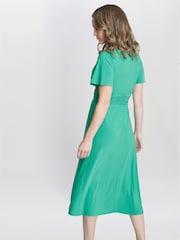Gina Bacconi Green Frieda Jersey Print Dress - Image 2 of 6
