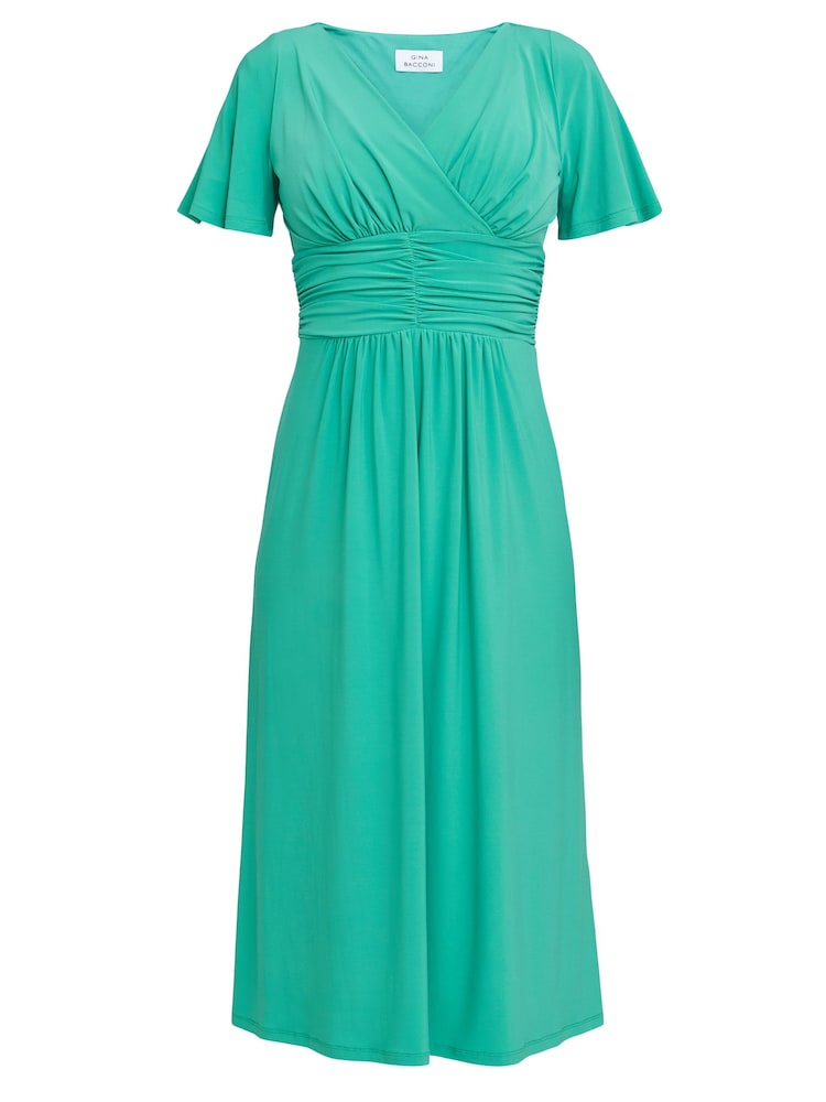 Gina Bacconi Green Frieda Jersey Print Dress - Image 6 of 6