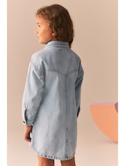 Pale Blue Denim 100% Cotton Shirt Dress (3-16yrs) - Image 3 of 8