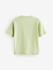 Lime green dinozaver - 100% Cotton kratek rokav; s kratkimi rokavi Znak majica (3mesec-7leto) - Slika 2 iz 3