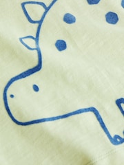 Lime green dinozaver - 100% Cotton kratek rokav; s kratkimi rokavi Znak majica (3mesec-7leto) - Slika 3 iz 3