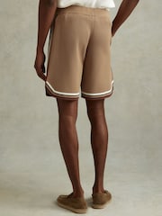 Reiss Camel Multi Jack Knitted Elasticated Waist Shorts - Image 4 of 5