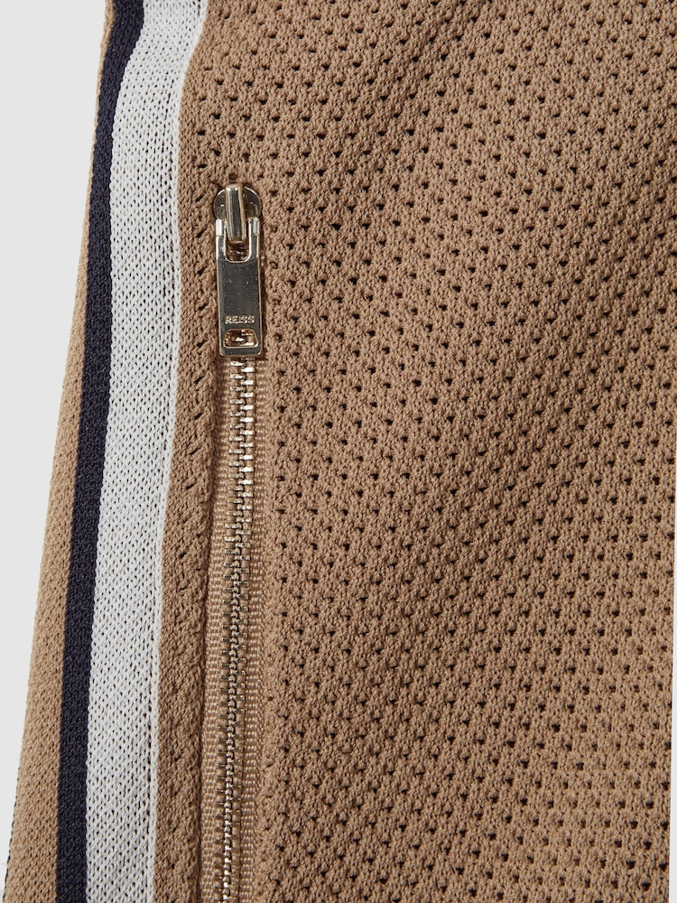 Reiss Camel Multi Jack Knitted Elasticated Waist Shorts - Image 5 of 5
