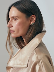 Reiss Champagne Carmen Zip-Through Jacket with Silk - Image 3 of 6