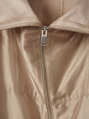 Reiss Champagne Carmen Zip-Through Jacket with Silk - Image 6 of 6