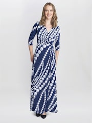 Gina Bacconi Blue Carly Jersey Wrap Maxi Dress - Image 4 of 5