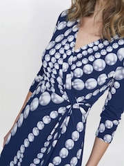 Gina Bacconi Blue Carly Jersey Wrap Maxi Dress - Image 5 of 5