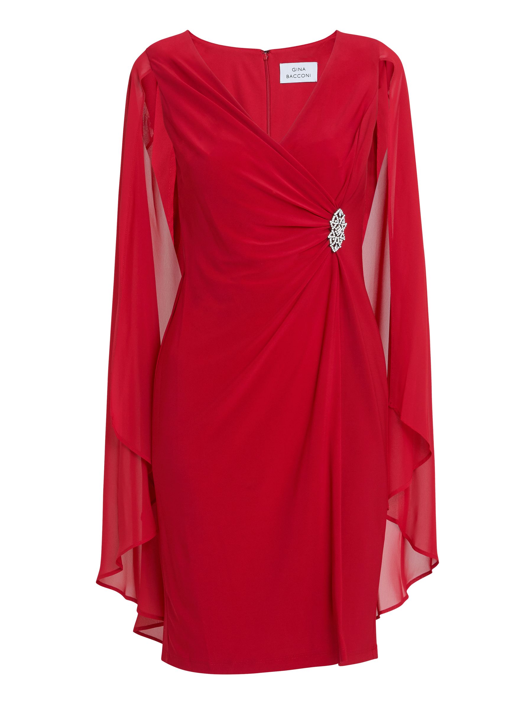 Buy Gina Bacconi Red Lisa Chiffon Cape Dress from Next Luxembourg